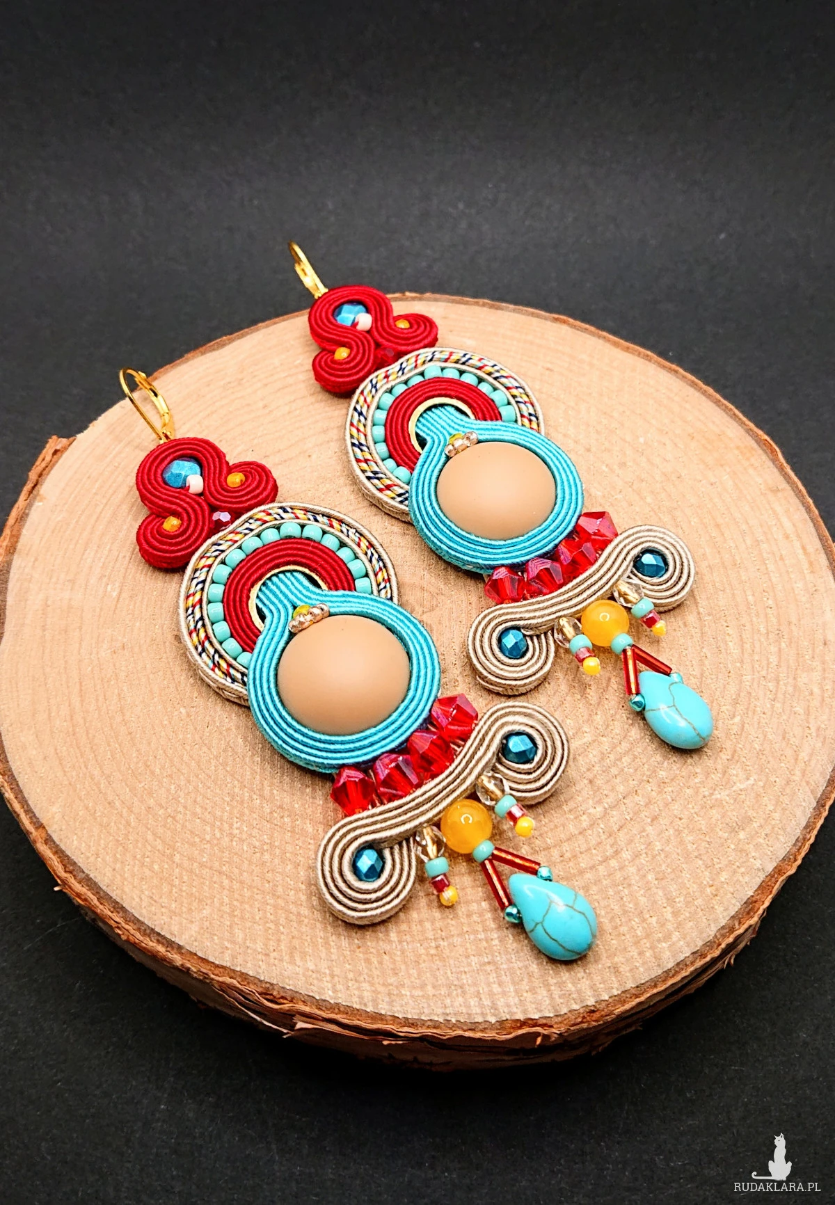 DŁUGIE KOLOROWE KOLCZYKI SUTASZ 1.